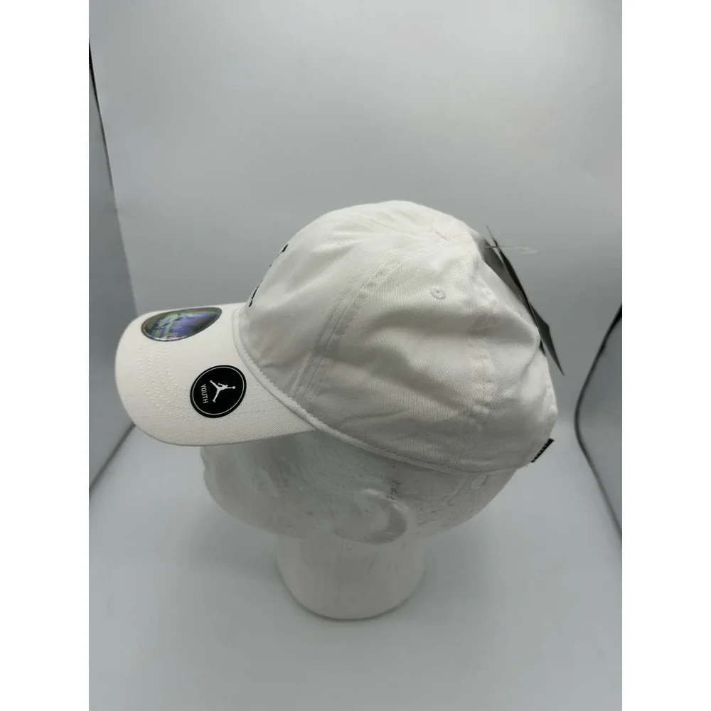 Nike Air Jordan Hat Youth Jumpman Strapback Adjustable Cap White Big Logo